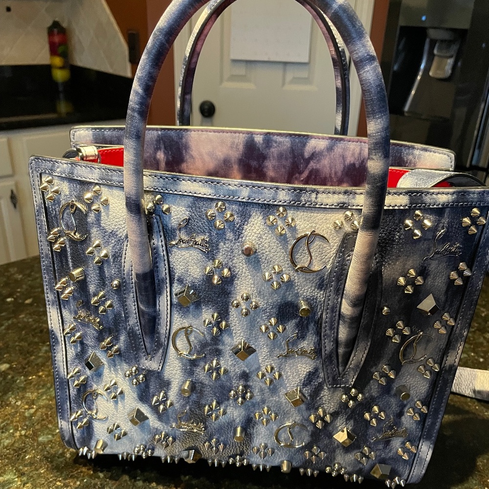 Christian Louboutin CL Pamona s Medium tie dye bag and matching card holder
